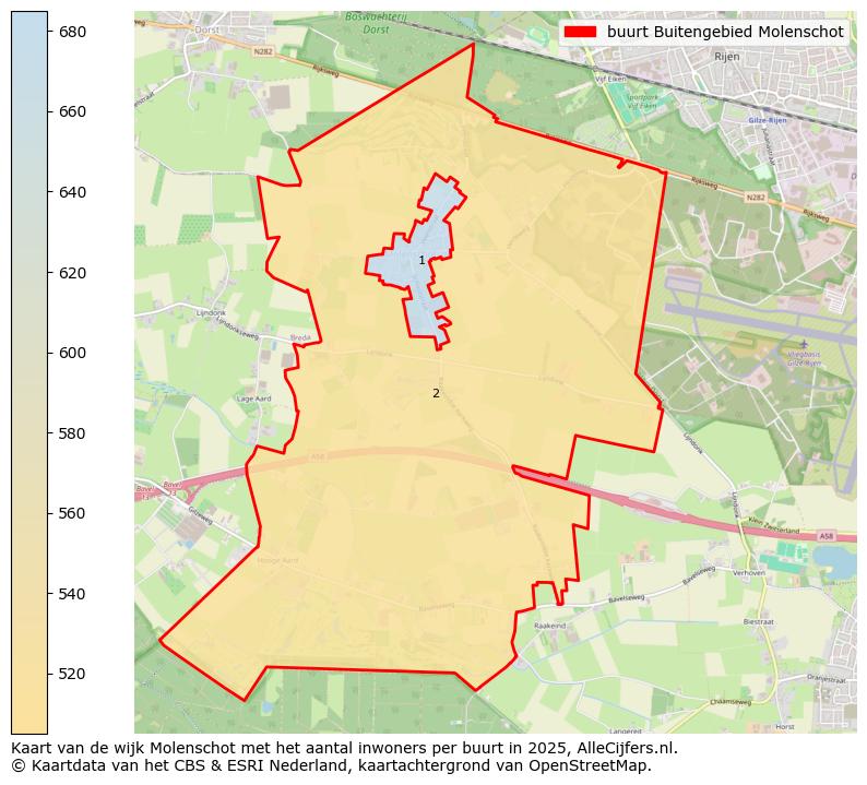 Afbeelding van de buurt Buitengebied Molenschot op de kaart.