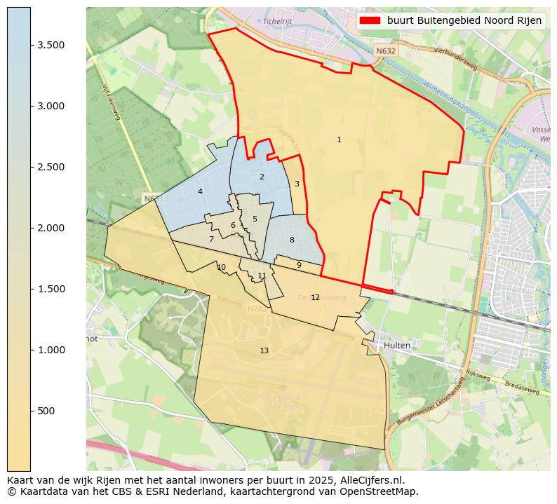 Afbeelding van de buurt Buitengebied Noord Rijen op de kaart.