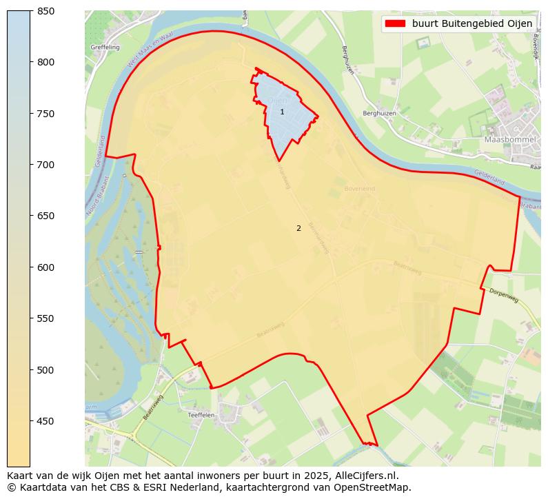 Afbeelding van de buurt Buitengebied Oijen op de kaart.
