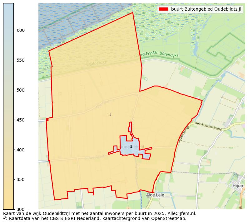 Afbeelding van de buurt Buitengebied Oudebildtzijl op de kaart.