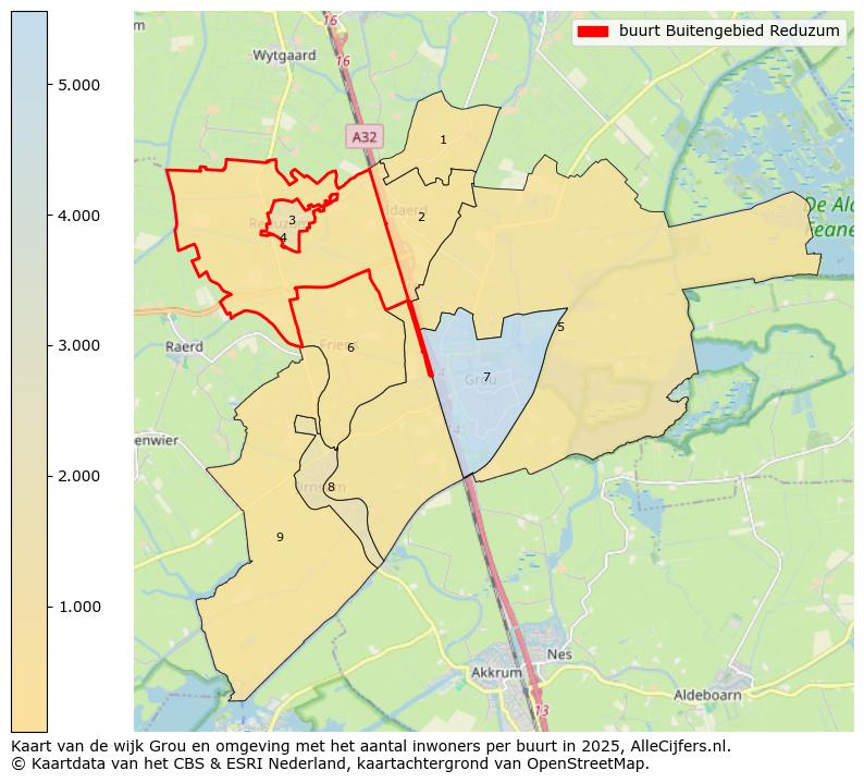 Afbeelding van de buurt Buitengebied Reduzum op de kaart.