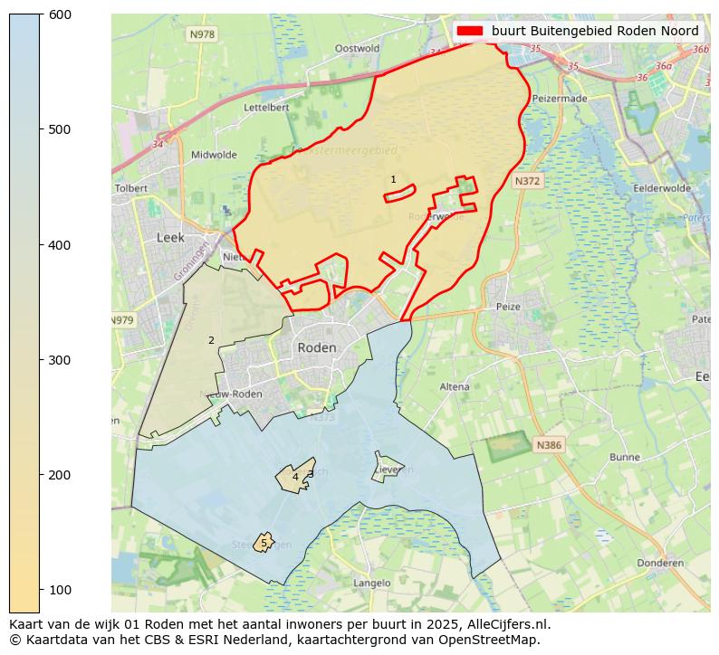 Afbeelding van de buurt Buitengebied Roden Noord op de kaart.