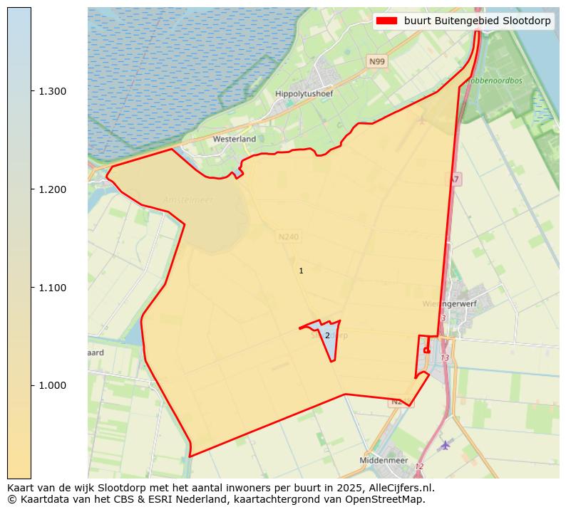 Afbeelding van de buurt Buitengebied Slootdorp op de kaart.
