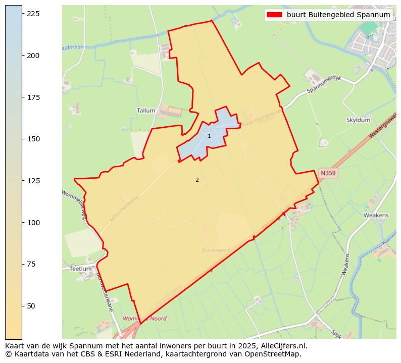 Afbeelding van de buurt Buitengebied Spannum op de kaart.