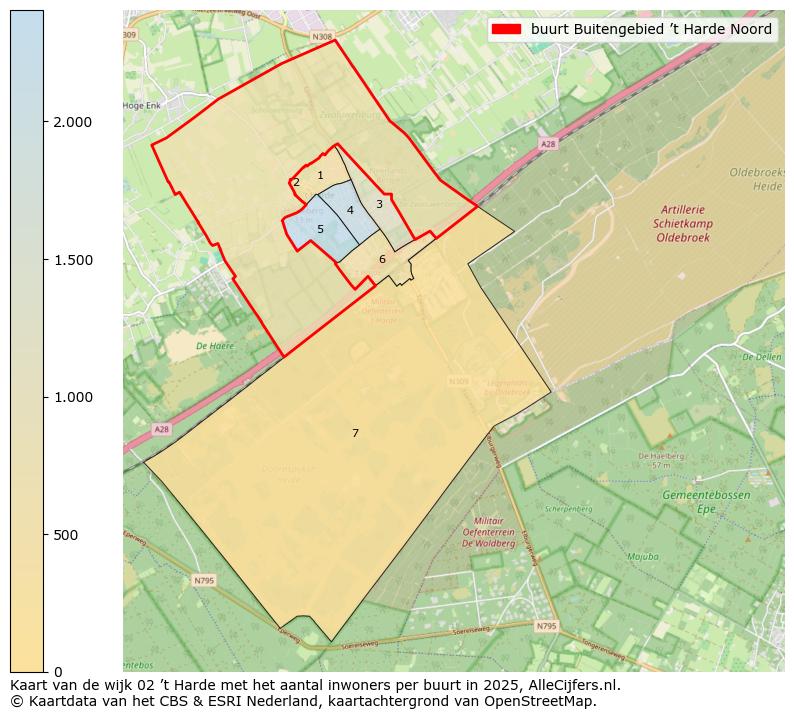 Afbeelding van de buurt Buitengebied ’t Harde Noord op de kaart.