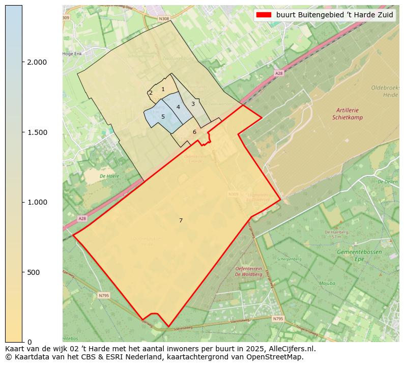Afbeelding van de buurt Buitengebied ’t Harde Zuid op de kaart.