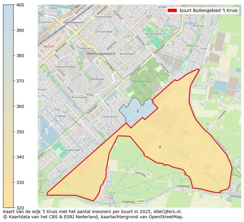 Afbeelding van de buurt Buitengebied ’t Kruis op de kaart.