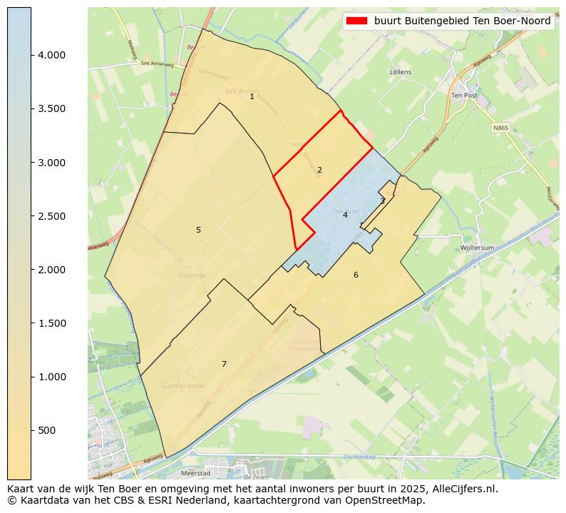 Afbeelding van de buurt Buitengebied Ten Boer-Noord op de kaart.