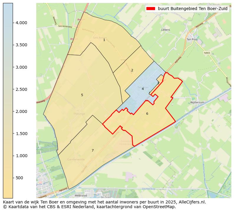 Afbeelding van de buurt Buitengebied Ten Boer-Zuid op de kaart.