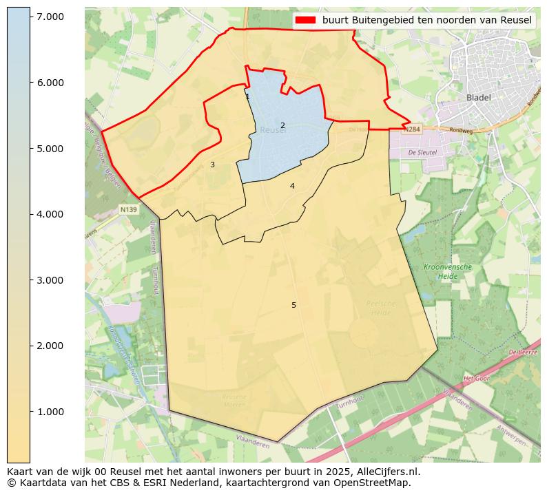 Afbeelding van de buurt Buitengebied ten noorden van Reusel op de kaart.