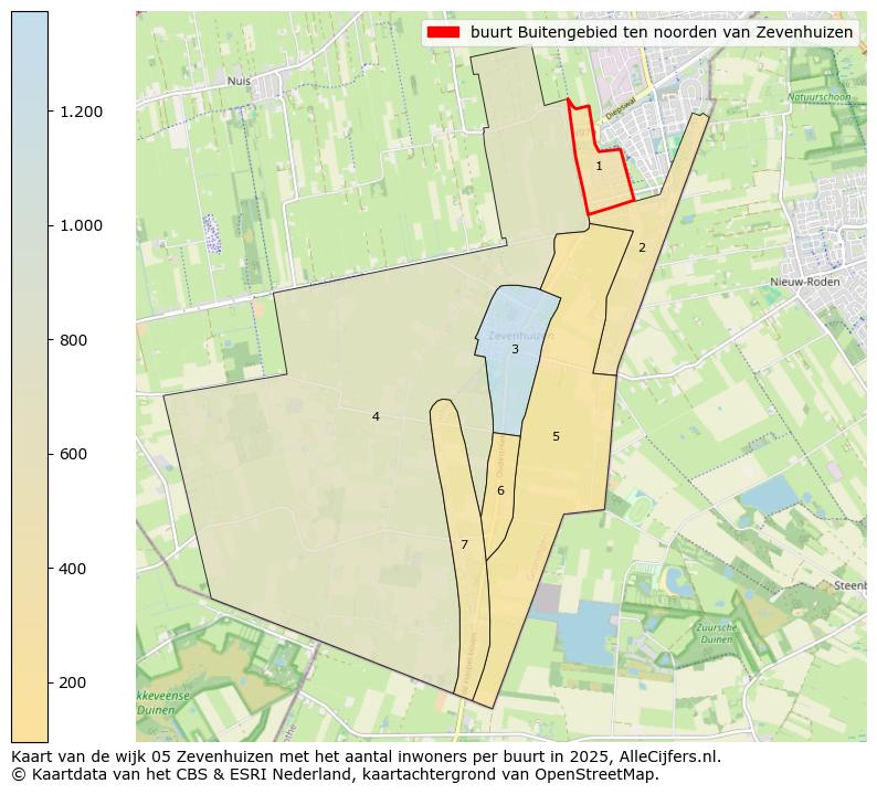 Afbeelding van de buurt Buitengebied ten noorden van Zevenhuizen op de kaart.