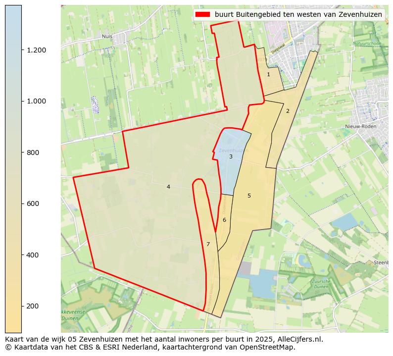 Afbeelding van de buurt Buitengebied ten westen van Zevenhuizen op de kaart.