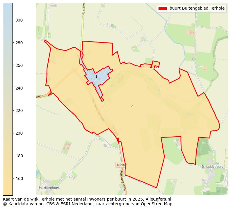 Afbeelding van de buurt Buitengebied Terhole op de kaart.