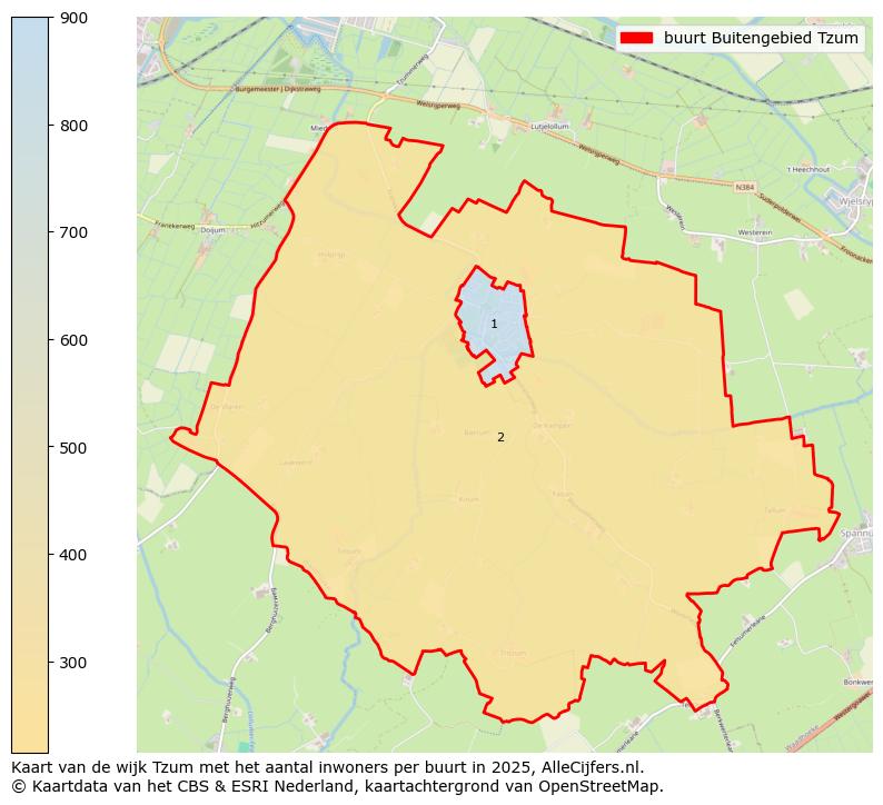 Afbeelding van de buurt Buitengebied Tzum op de kaart.