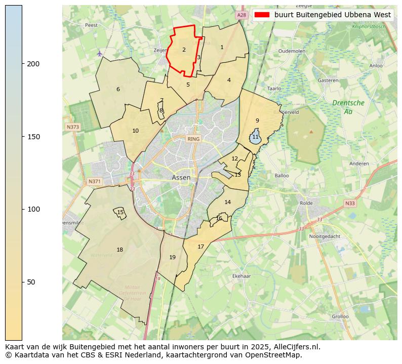 Afbeelding van de buurt Buitengebied Ubbena West op de kaart.