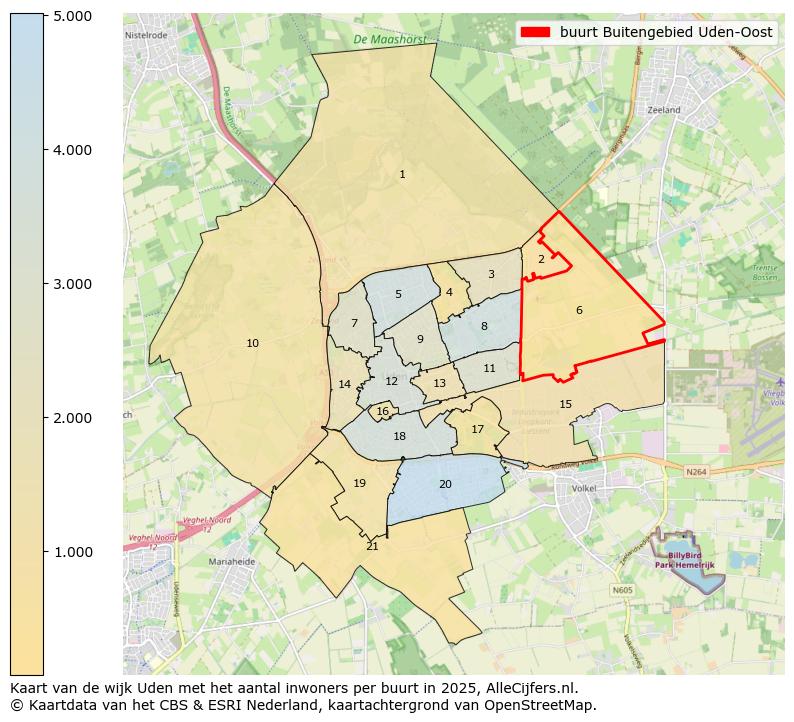 Afbeelding van de buurt Buitengebied Uden-Oost op de kaart.