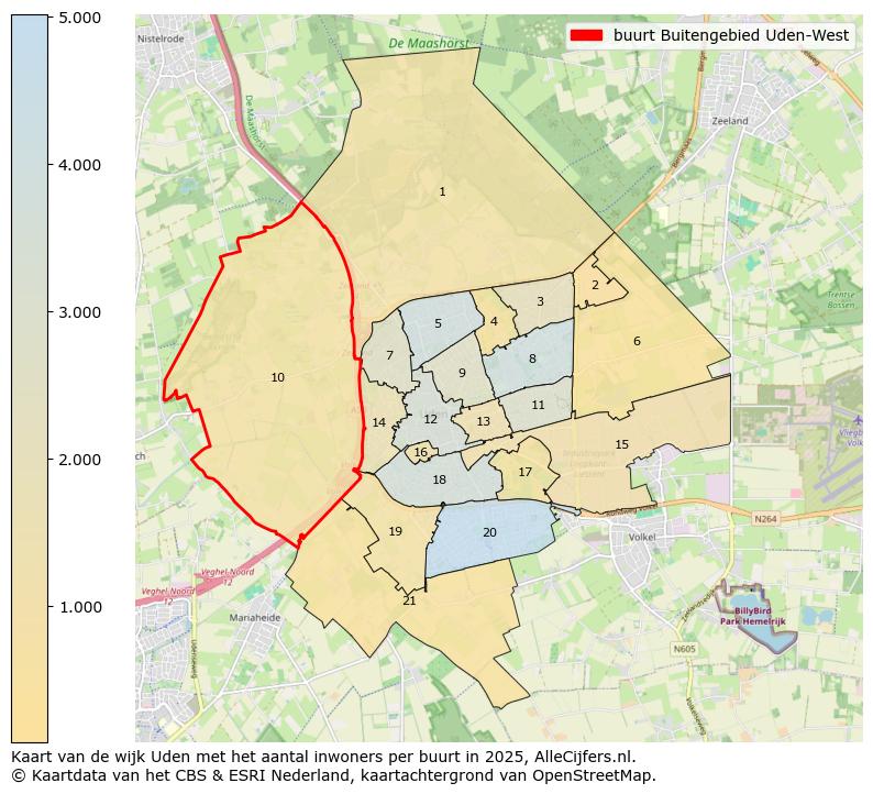 Afbeelding van de buurt Buitengebied Uden-West op de kaart.