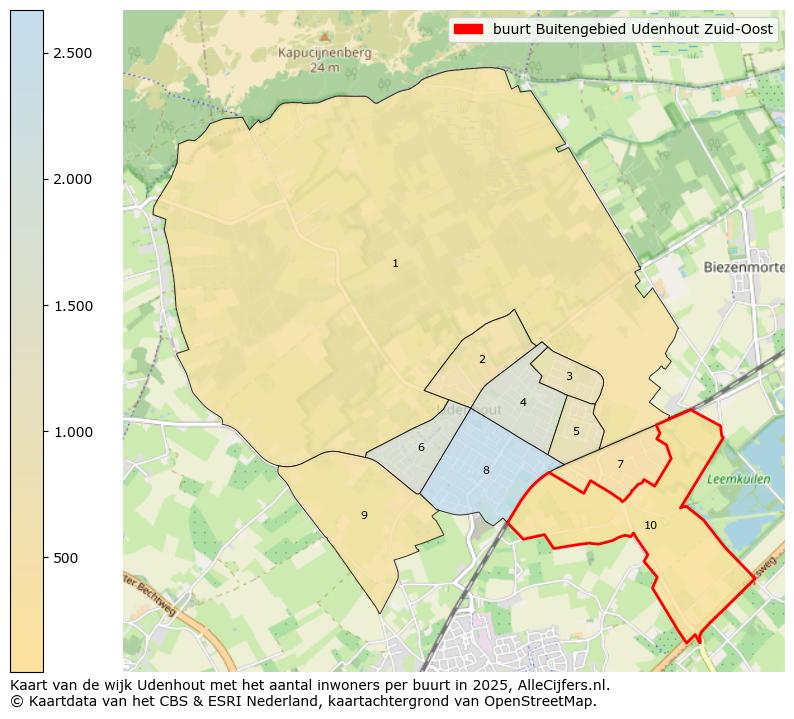 Afbeelding van de buurt Buitengebied Udenhout Zuid-Oost op de kaart.