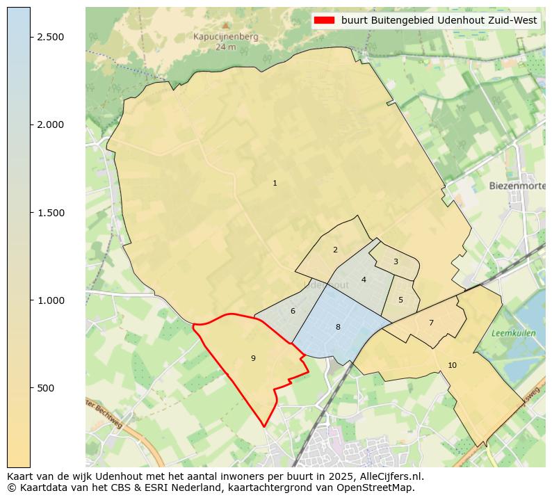 Afbeelding van de buurt Buitengebied Udenhout Zuid-West op de kaart.