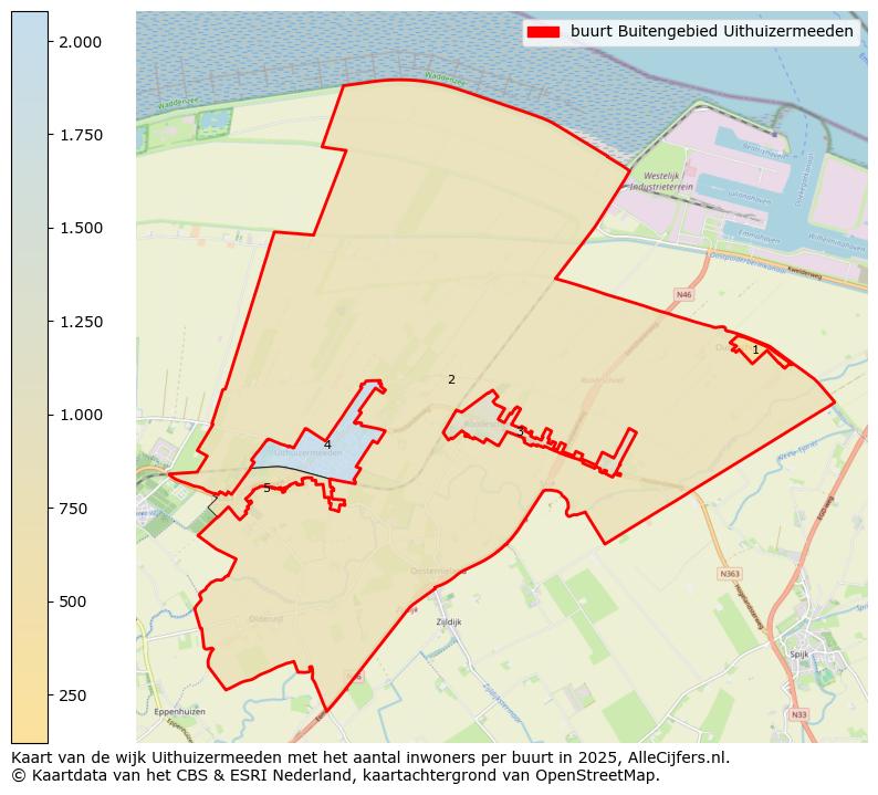 Afbeelding van de buurt Buitengebied Uithuizermeeden op de kaart.