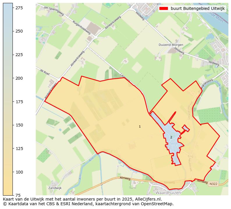 Afbeelding van de buurt Buitengebied Uitwijk op de kaart.