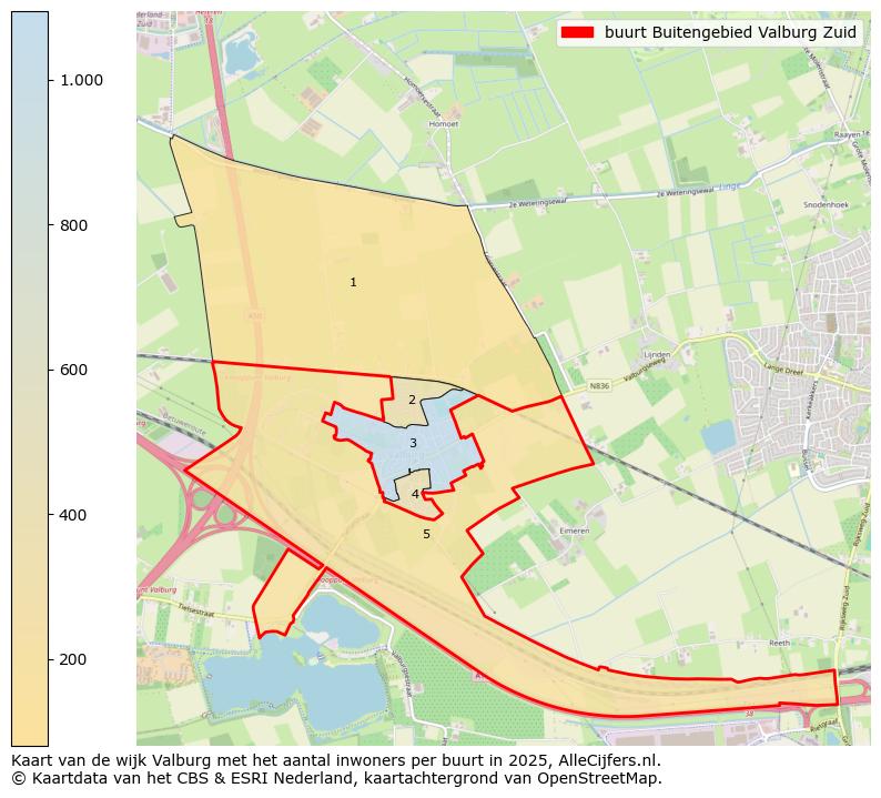 Afbeelding van de buurt Buitengebied Valburg Zuid op de kaart.