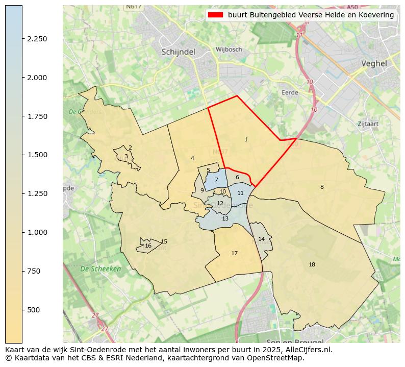 Afbeelding van de buurt Buitengebied Veerse Heide en Koevering op de kaart.