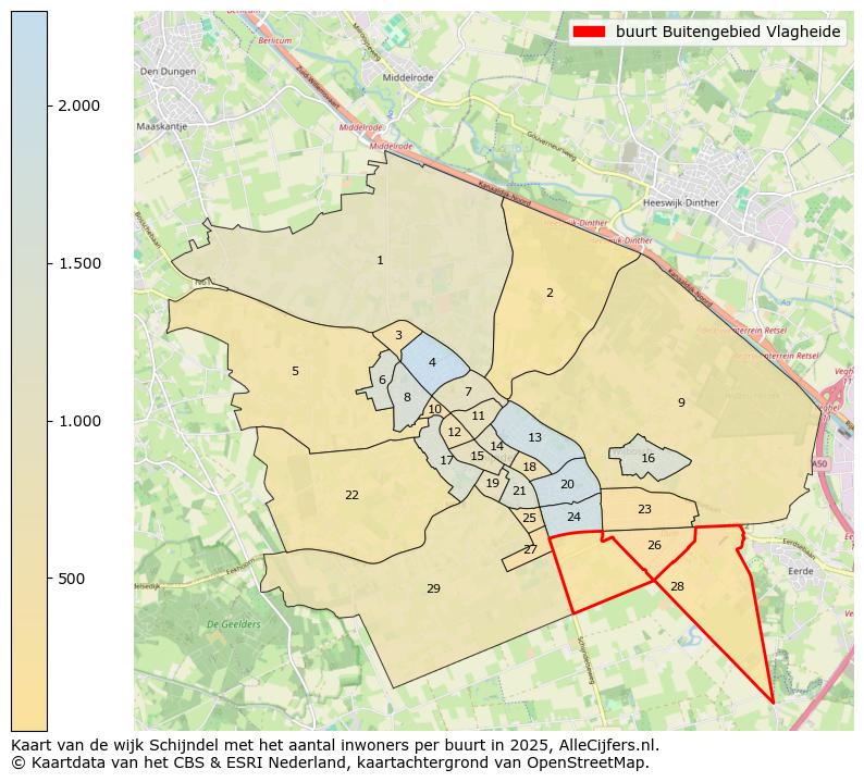 Afbeelding van de buurt Buitengebied Vlagheide op de kaart.