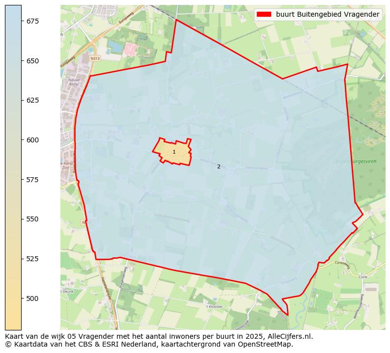 Afbeelding van de buurt Buitengebied Vragender op de kaart.
