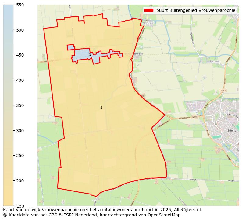 Afbeelding van de buurt Buitengebied Vrouwenparochie op de kaart.