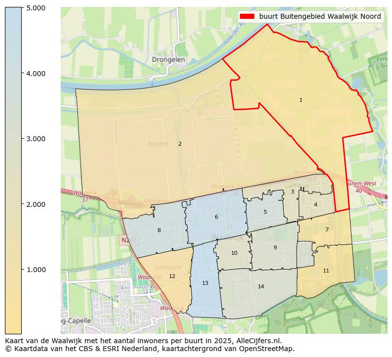 Afbeelding van de buurt Buitengebied Waalwijk Noord op de kaart.