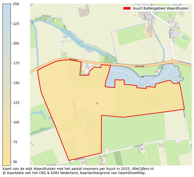 Afbeelding van de buurt Buitengebied Waardhuizen op de kaart.