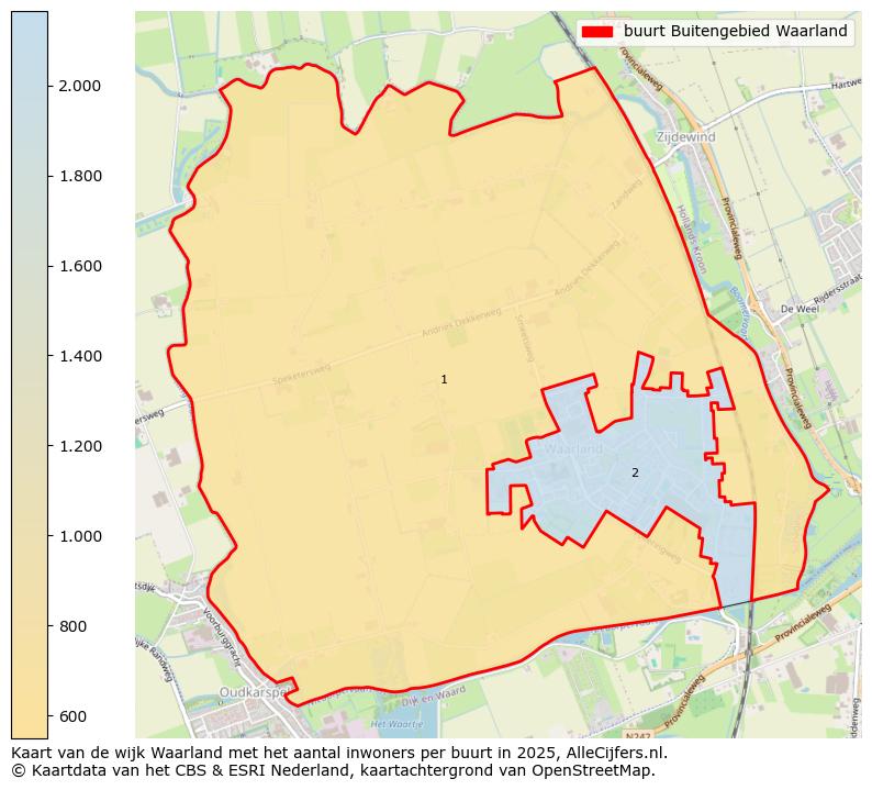 Afbeelding van de buurt Buitengebied Waarland op de kaart.
