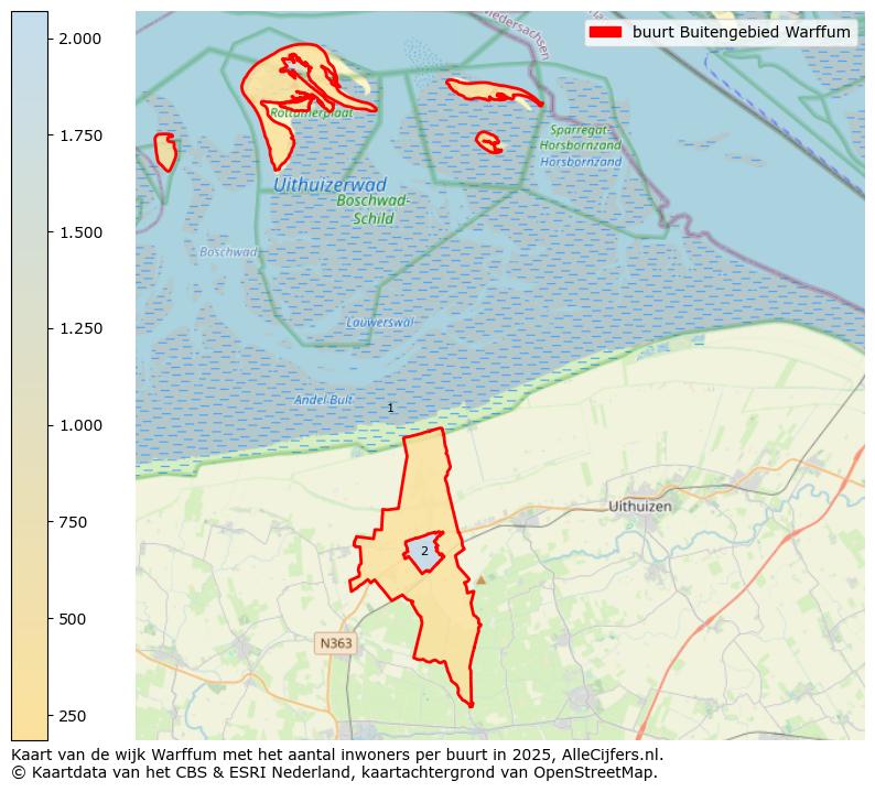 Afbeelding van de buurt Buitengebied Warffum op de kaart.