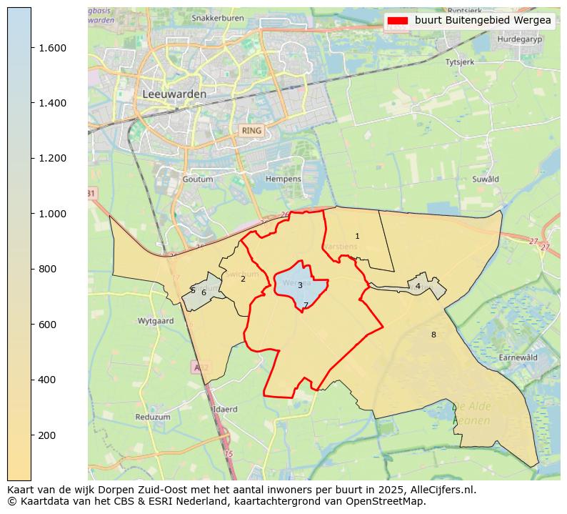 Afbeelding van de buurt Buitengebied Wergea op de kaart.