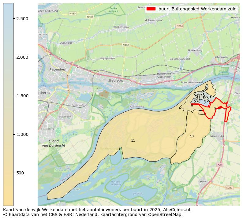 Afbeelding van de buurt Buitengebied Werkendam zuid op de kaart.