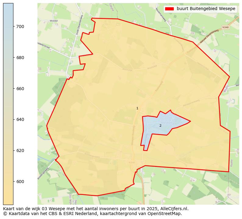 Afbeelding van de buurt Buitengebied Wesepe op de kaart.