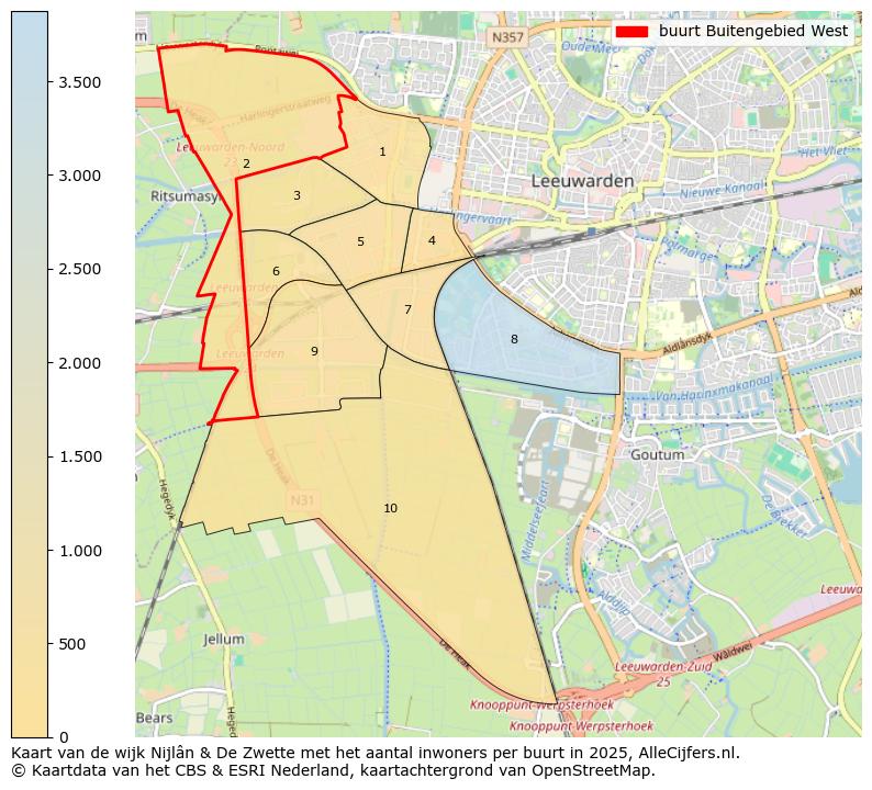 Afbeelding van de buurt Buitengebied West op de kaart.