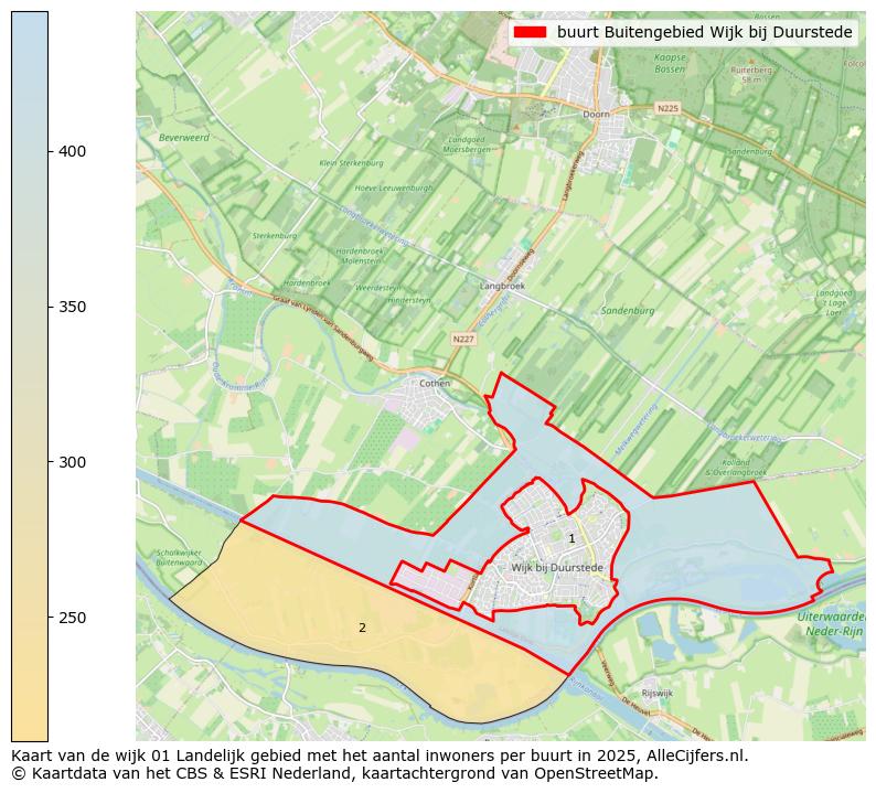 Afbeelding van de buurt Buitengebied Wijk bij Duurstede op de kaart.
