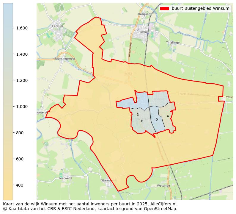 Afbeelding van de buurt Buitengebied Winsum op de kaart.