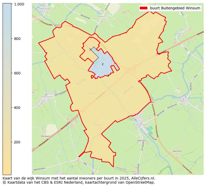 Afbeelding van de buurt Buitengebied Winsum op de kaart.