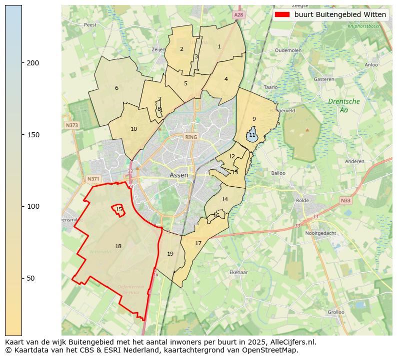 Afbeelding van de buurt Buitengebied Witten op de kaart.