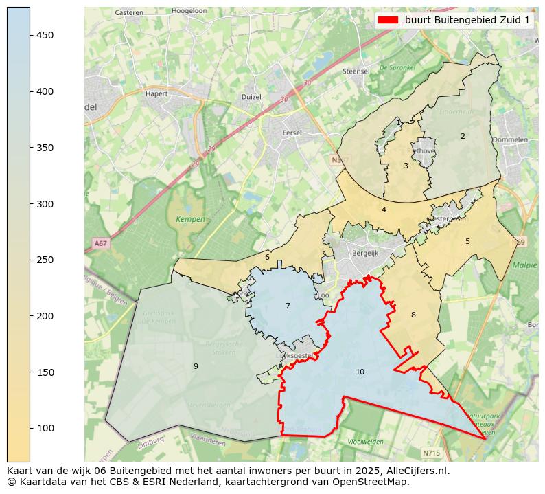 Afbeelding van de buurt Buitengebied Zuid 1 op de kaart.