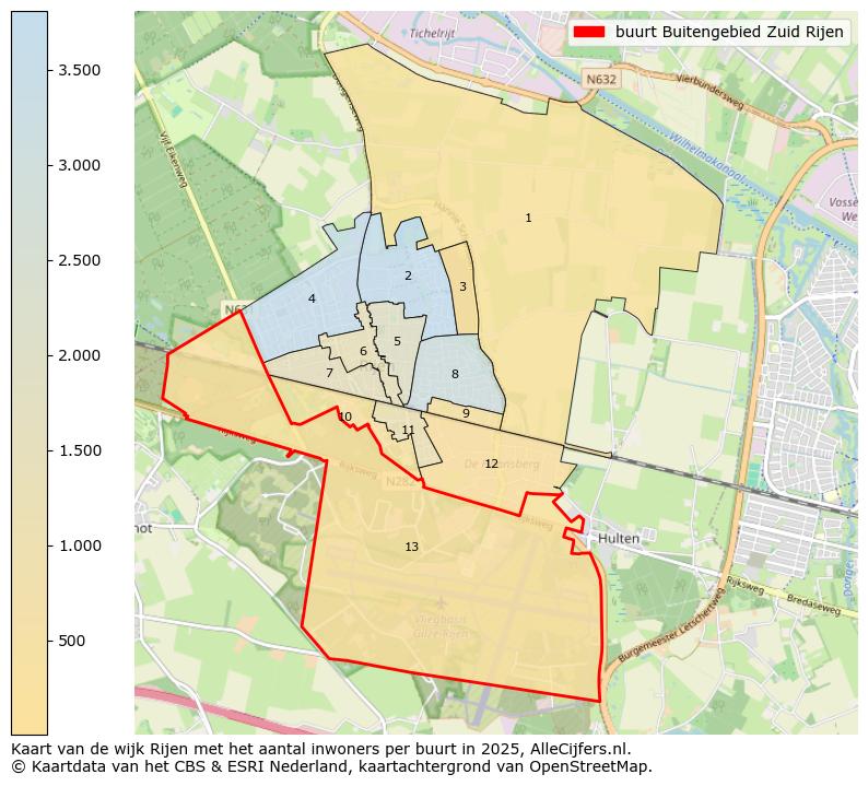 Afbeelding van de buurt Buitengebied Zuid Rijen op de kaart.