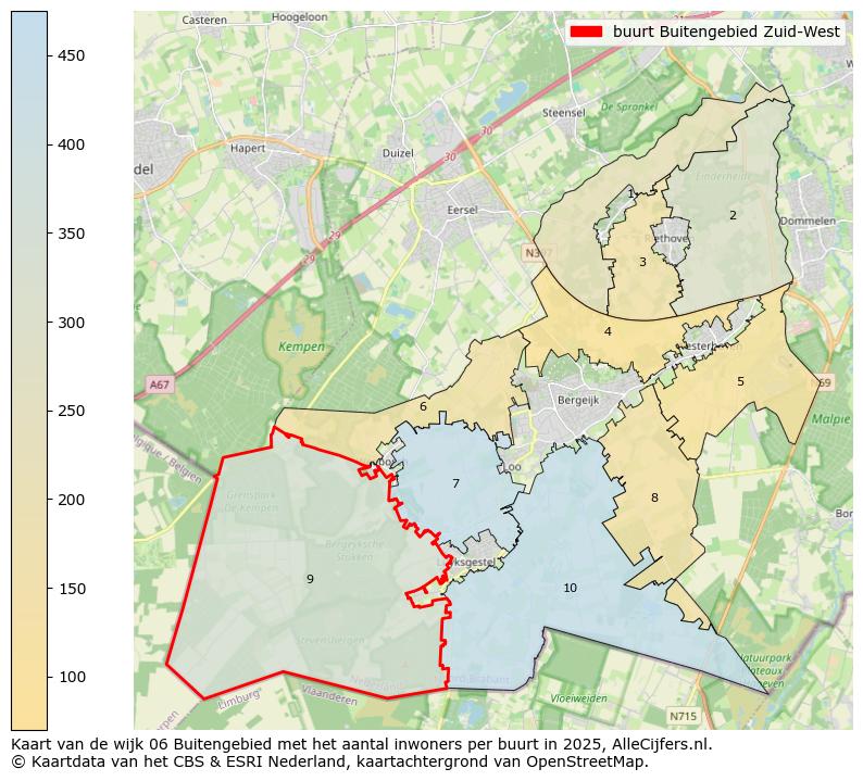Afbeelding van de buurt Buitengebied Zuid-West op de kaart.