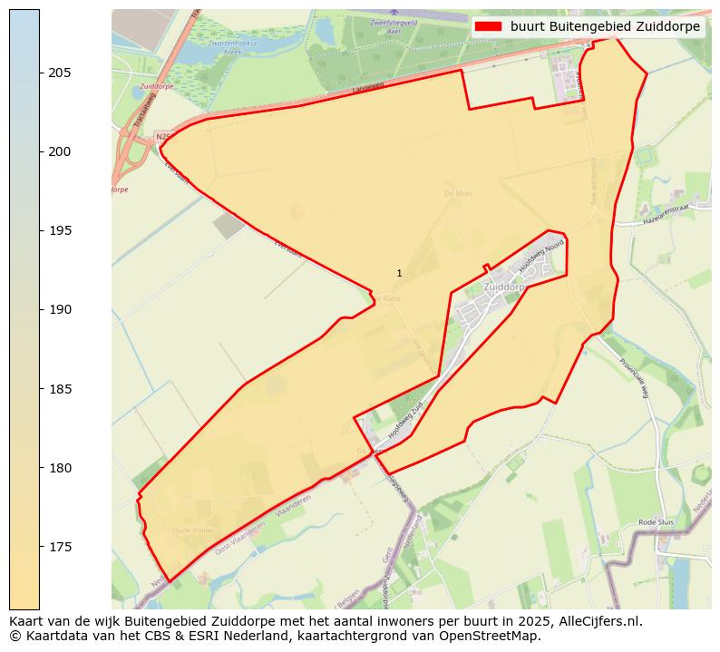 Afbeelding van de buurt Buitengebied Zuiddorpe op de kaart.