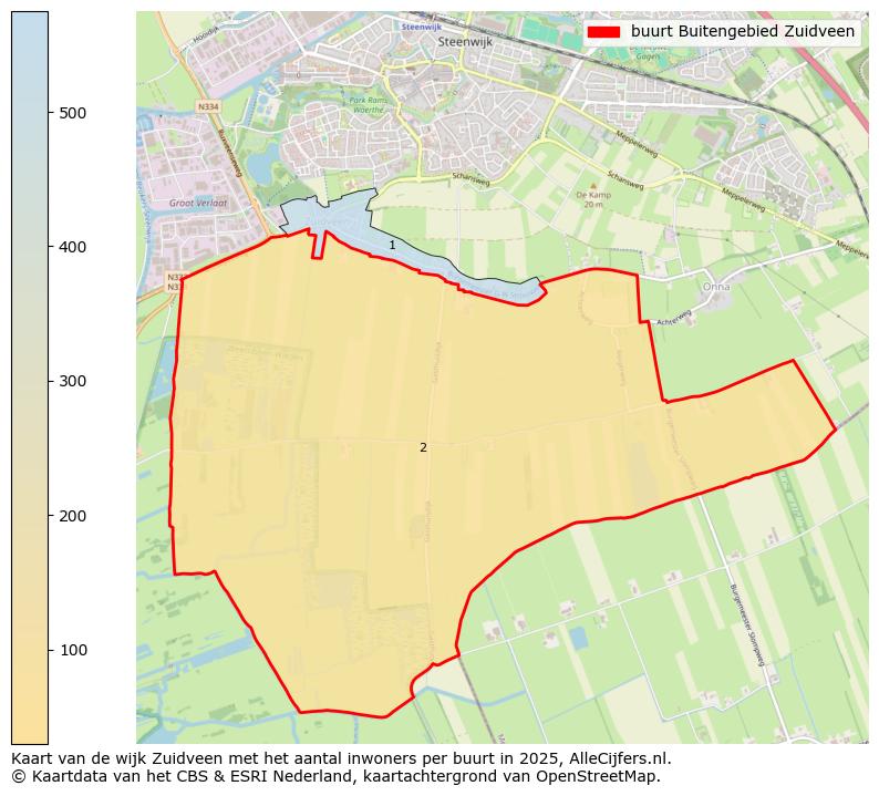 Afbeelding van de buurt Buitengebied Zuidveen op de kaart.