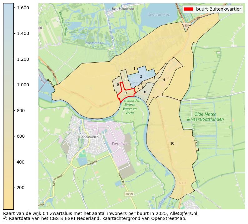 Afbeelding van de buurt Buitenkwartier op de kaart.