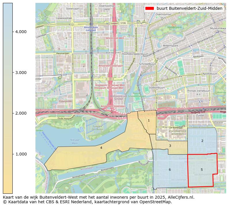Afbeelding van de buurt Buitenveldert-Zuid-Midden op de kaart.