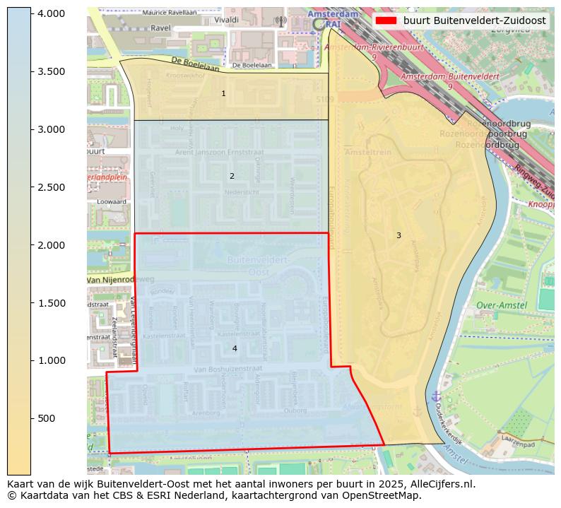 Afbeelding van de buurt Buitenveldert-Zuidoost op de kaart.